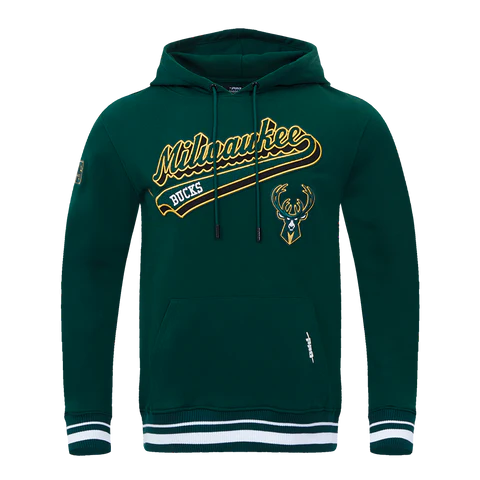 NBA MILWAUKEE BUCKS SCRIPT TAIL HOODIE (FOREST GREEN)