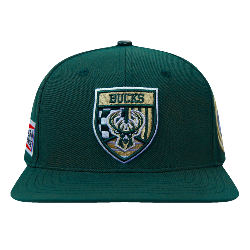 NBA MILWAUKEE BUCKS FAST LANE WOOL SNAPBACK HAT